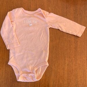 😊FREE😊 Carter's Soft Peach Long Sleeve Bodysuit size 6m